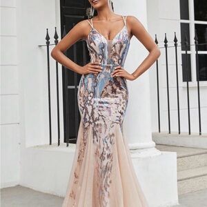 SHEIN Elegant Sequin Evening Gown - Small